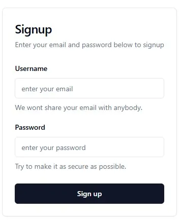 Signup